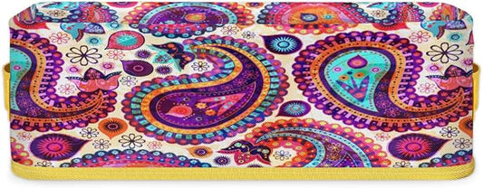Paisley Folk Style Bathroom Storage Basket, Foldable by ModaQua