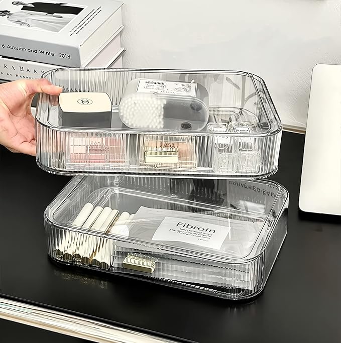Stackable Clear Plastic Organizer Drawer | Organize Eyeshadow Palettes - Image 3