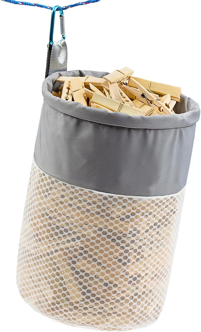 Mesh Clothespin Bag Holder Outside, Ventilation and Moisture Resistance by MinYee
