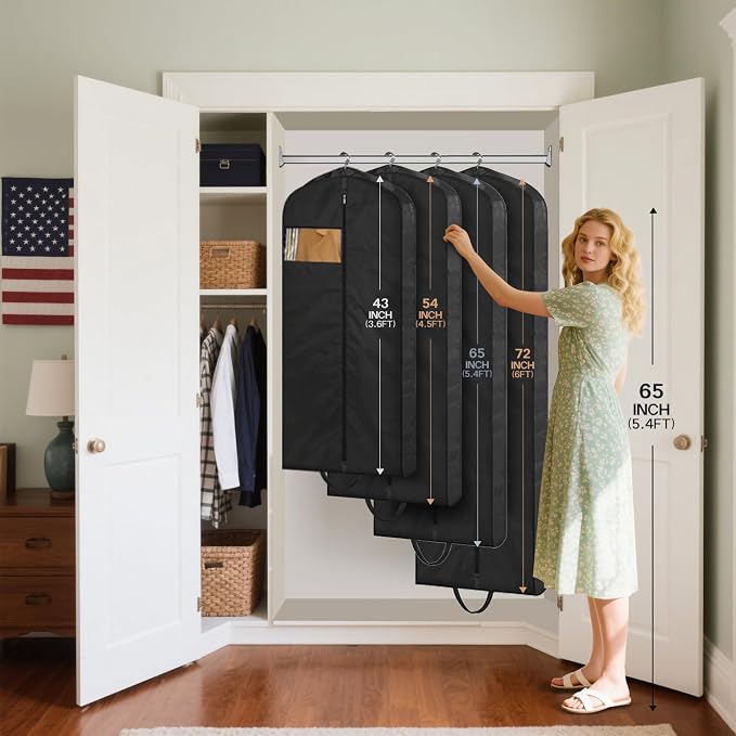 MISSLO 72" Wedding Dress Garment Bag Waterproof Garment Bags - Image 5