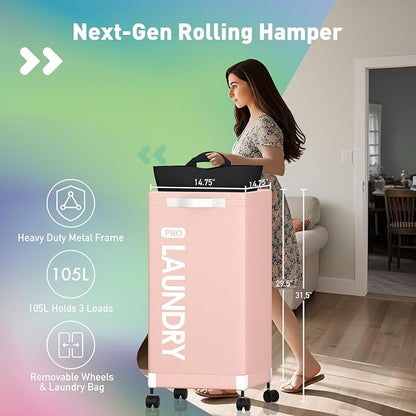 Caroeas Next-Gen 105L Matel Frame Laundry Basket - Image 2