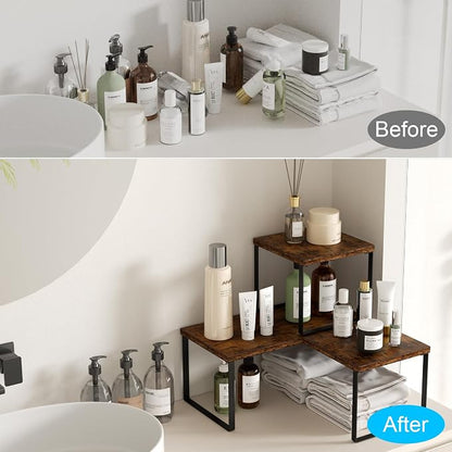Countertop Shelf, Kitchen Counter Organizer, Adjustable, Stackable | Kitchen - Image 5