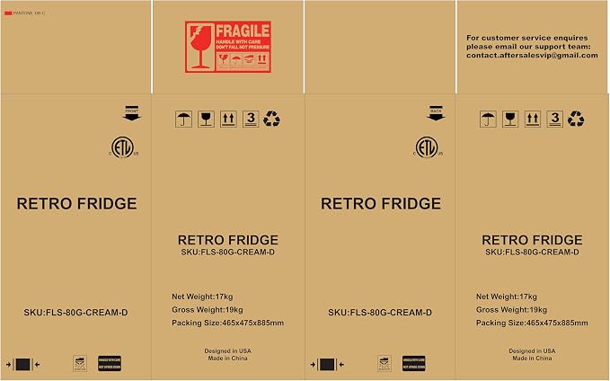 Retro Mini Fridge, 3.2 Cu. Ft. Small Refrigerator - Image 2