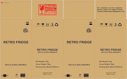 Retro Mini Fridge, 3.2 Cu. Ft. Small Refrigerator - Image 2