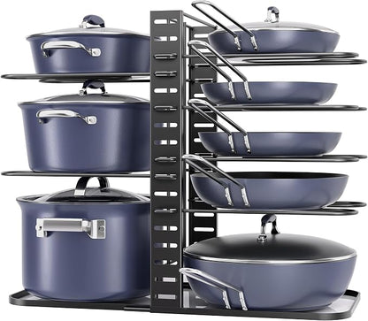 ORDORA Pots and Pans Organizer Under Cabinet 14.55" Height, Adjustable 8-Tier by ORDORA