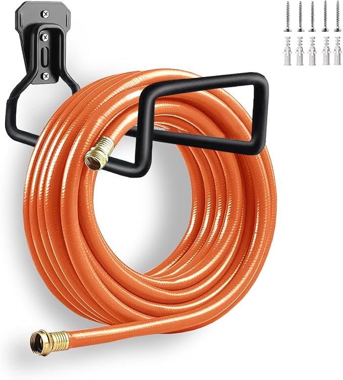 Hose Hanger Wall Mount, Garden Hose Holder Heavy Duty Metal Hose Hanger by Lifeisbetterinthegarden