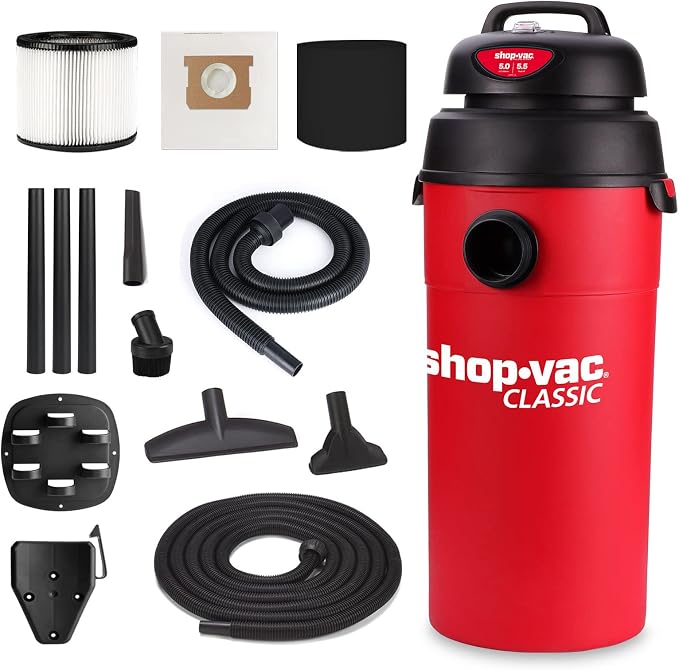 Shop-Vac 5 Gallon 5.5 Peak HP Wet/Dry Vacuum, Wall Mountable Compact Shop Vacuum by Shop-Vac
