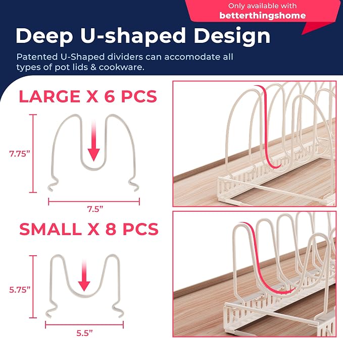 Better Things Home 14+ Dual Pan and Pot Lid Organizer Rack Set - Image 5