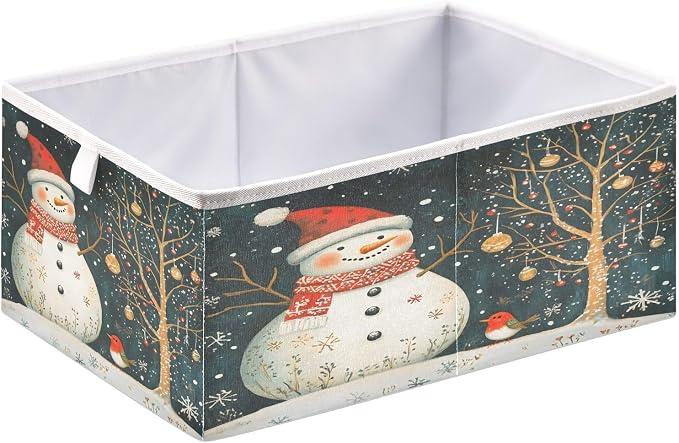 Snowman and Bird Closet Organizers Storage Cubes Storage Bins Shelf Baskets by Unknown