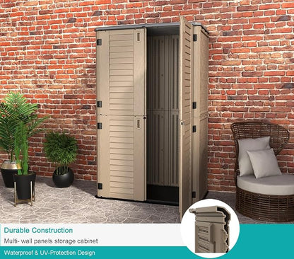 KINYING Sheds & Outdoor Storage, 66 cu.ft Vertical Outdoor Storage Cabinet - Image 4