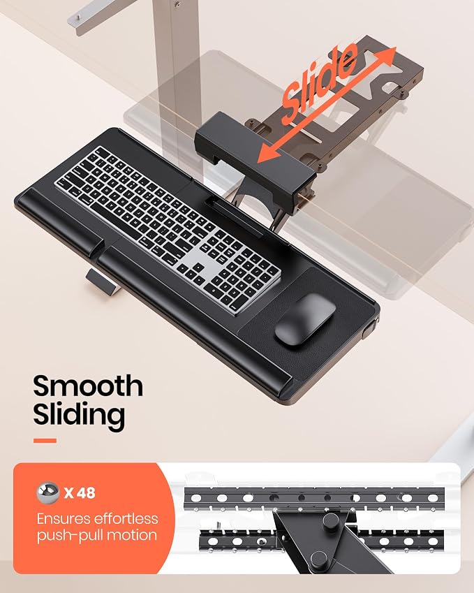 Klearlook Upgraded Ergonomic Keyboard Tray Under Desk, Adjustable Sliding - Image 6