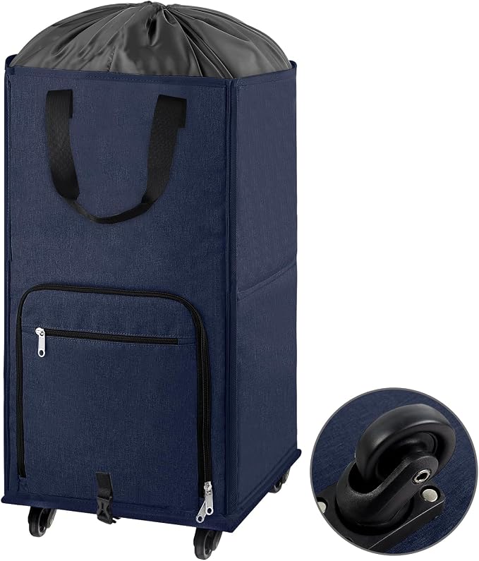Bukere Large Rolling Laundry Basket, Laundry Hamper by Bukere