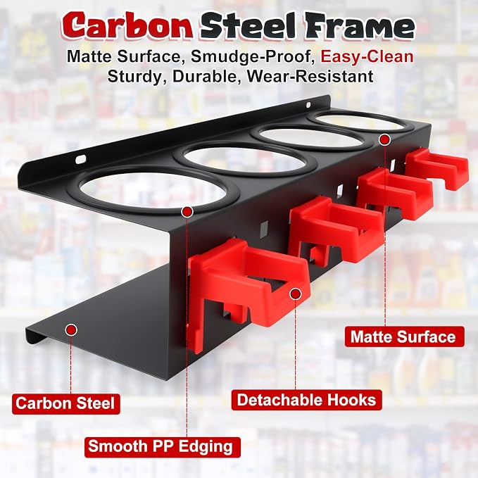 2 Pack Spray Bottle Holder Wall Mount, Carbon Steel Heavy-Duty Car Detailing - Image 2