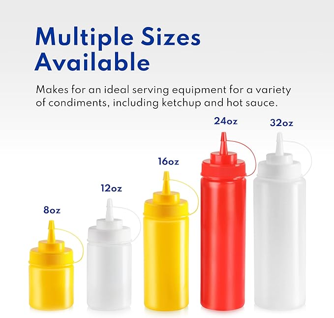 New Star Foodservice Squeeze Bottles, Wide Mouth, 32 oz - Image 6