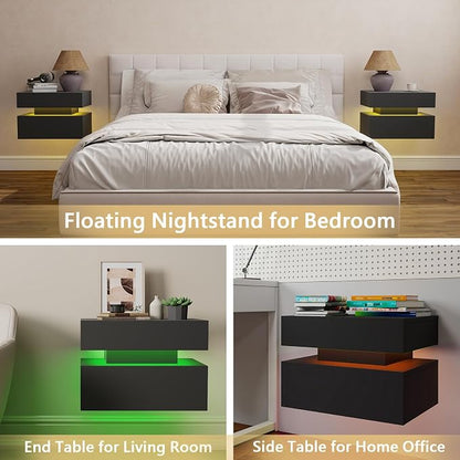 Floating Nightstand Set of 2, Modern Bedside Tables - Image 3