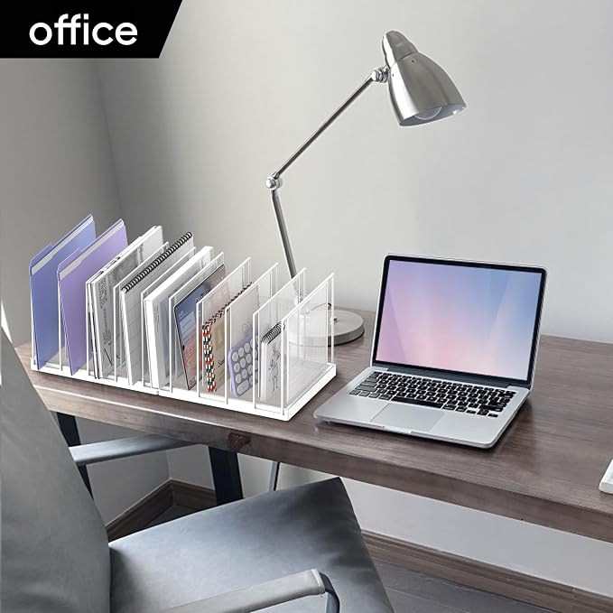9-Section Desk File Organizer, Vertical File Holder, Mesh Desktop File Folder - Image 9