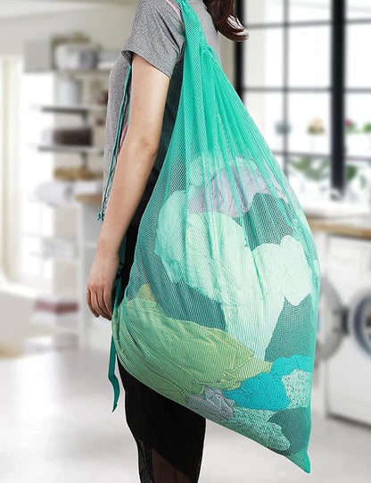 Mesh Laundry Bags with Adjustable Shoulder Strap, Drawstring Closure, Mixed - Image 6