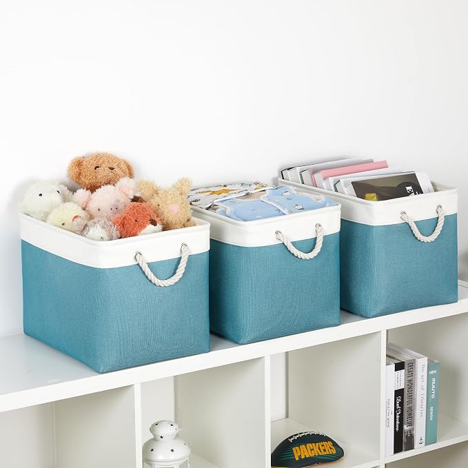 Bidtakay Large Storage Baskets for Shelves 3 Pack 16x11.8x11.8 Inch Storage - Image 4