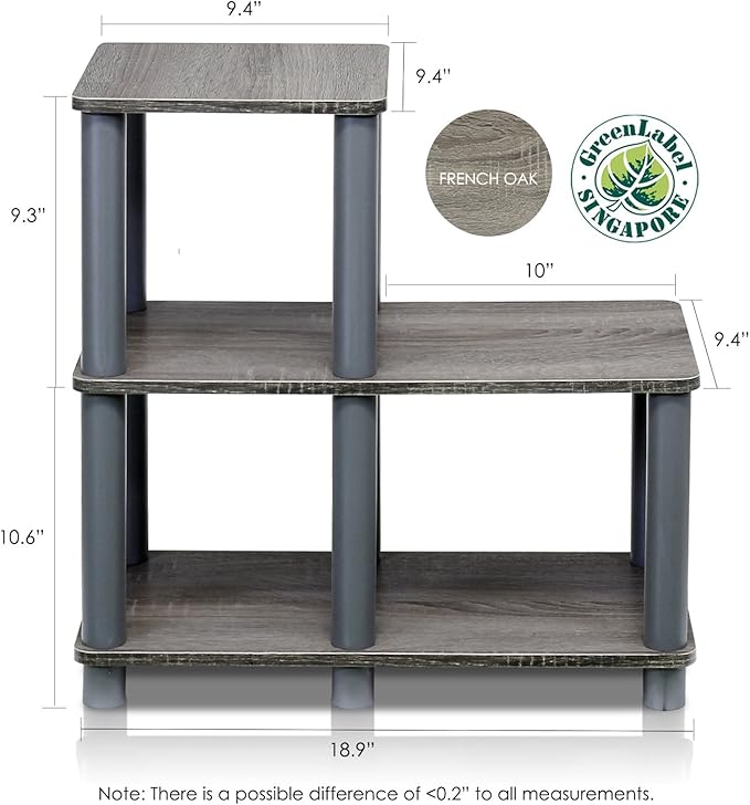 Furinno TURN-N-TUBE Storage Shelves, 2-Tier Ladder Shape Book Shelf - Image 4
