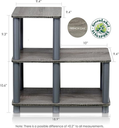 Furinno TURN-N-TUBE Storage Shelves, 2-Tier Ladder Shape Book Shelf - Image 4