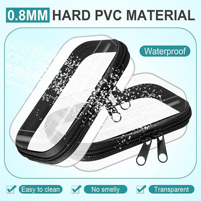 Sanwuta 6 Pcs Clear Hard Zipper Case Hard Plastic Zipper Pouches Transparent - Image 4