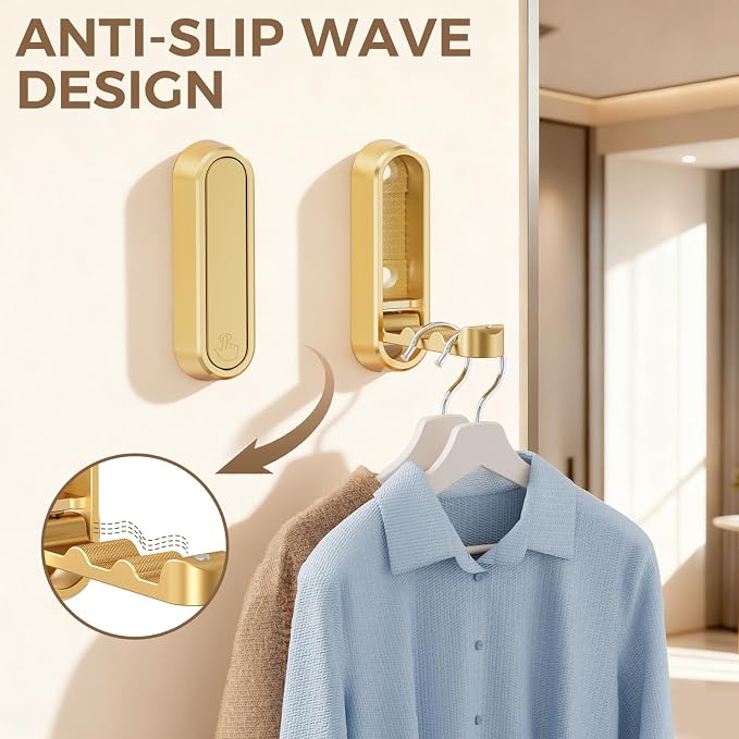 4-Pack Heavy Duty Zinc Alloy Folding Wall Hooks - Image 5
