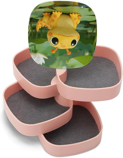 Cute Cartoon Salamander Rotating Jewelry Organizer Box 4-Layer 360° Rotatable - Image 8