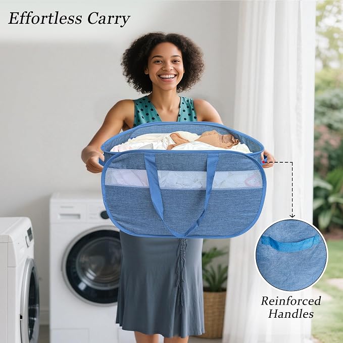 100L Mesh Pop Up Laundry Hampers - Image 6