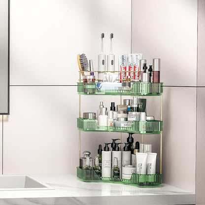 3 Tier Corner Bathroom Organizer Countertop, Vanity Makeup Organizer - Image 3