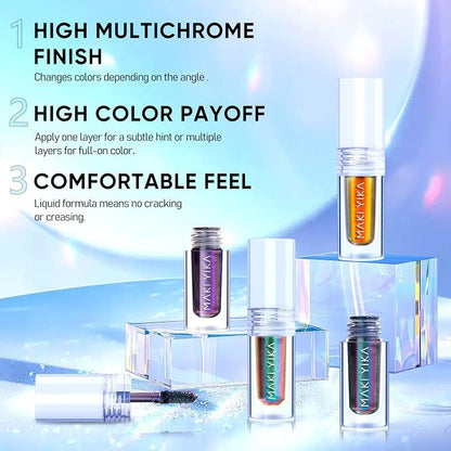 MAKI YIKA Glitter Eyeshadow Purple Liquid Multichrome Eyeshadows Long Lasting - Image 5