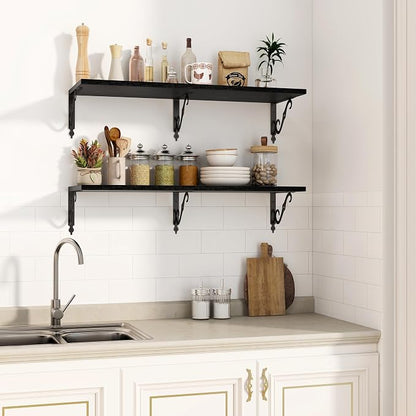 36 Inches Floating Shelves, Rustic Long Wall Shelves, 12 Inch Deep Book Shelf - Image 5