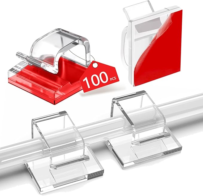 100PCS Cable Clips, Abnii Adhesive Wire Cord Organizer, Small | Cable by Abnii