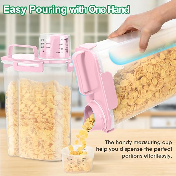 TBMax 2 Pack Airtight Rice Container 5 Lbs +10 Lbs, Cereal Container Oatmeal - Image 3