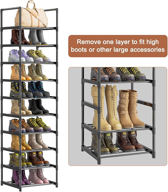 OYREL Shoe Rack, Upgrade Plus Narrow 10 Tier Shoes Organizer - Image 7