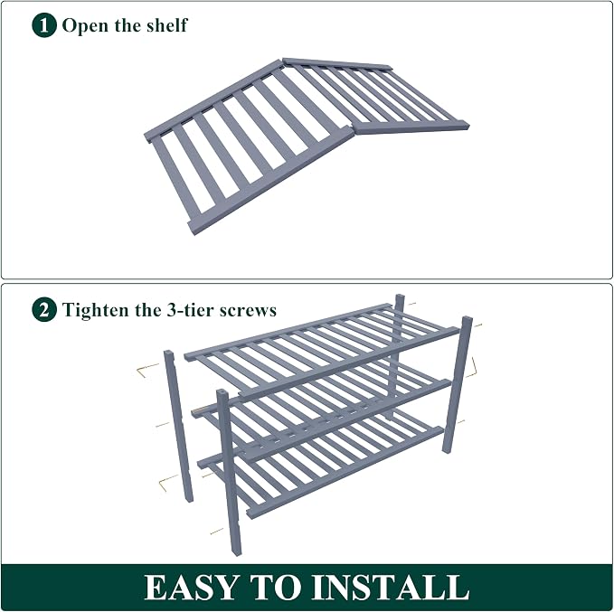 Smiry Bamboo Shoe Rack for Closet, 3 Tier Wooden Stackable Shoe Organizer - Image 6