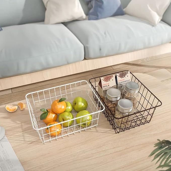 Redrubbit Wire Storage Baskets, Large Farmhouse Metal Freezer Basket Storage - Image 7