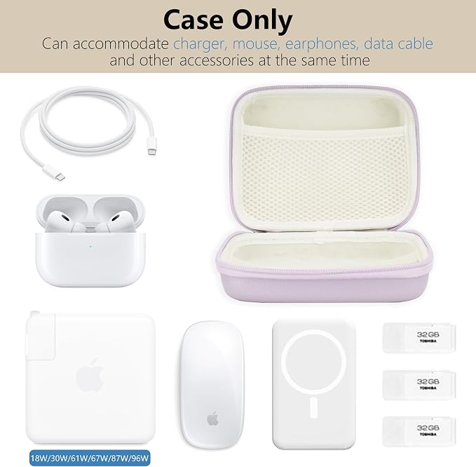 Charger Case for Macbook, Portable Tech Electronic Organizer Bag, Small Travel - Image 3