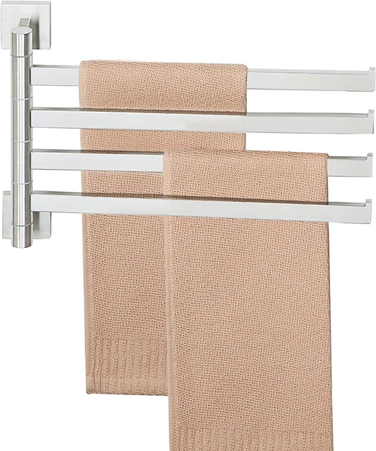 Alise 4 Arm Swivel Towel Rack, Swivel Towel Bar Brushed Nickel, 13.58 Inch | by Alise
