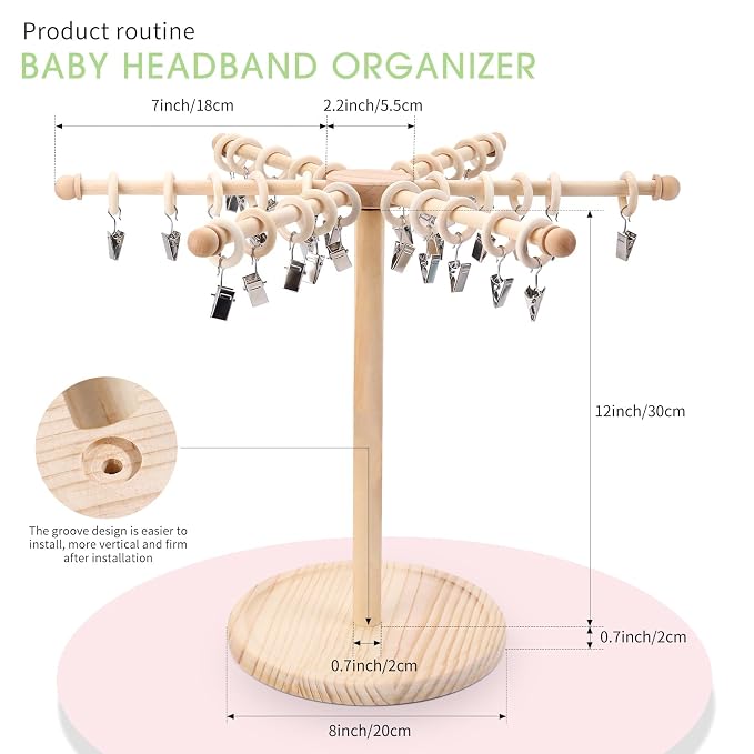 POVETIRE Headband Holder Bow Organizer - Image 3