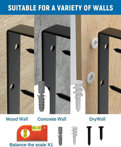 4-Pack 14 Inch Heavy Duty Shelf Brackets, Large Floating Wall Bracket - Image 5