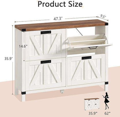 47" Farmhouse Shoe Cabinet - Image 2