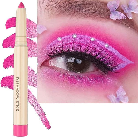 Pink Matte Eyeshadow Pencil, Waterproof Long Lasting Eye Shadow, High Pigment by Metfdlaig