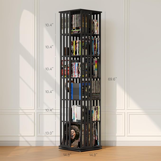 XIMN 360° Rotating Bamboo CD/DVD Shelf - Image 3