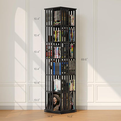 XIMN 360° Rotating Bamboo CD/DVD Shelf - Image 3