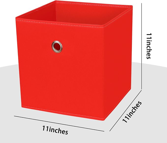 Foldable Storage Cubes Bins, 11 Inch Cloth Storage Cube Fabric Storage Box - Image 2