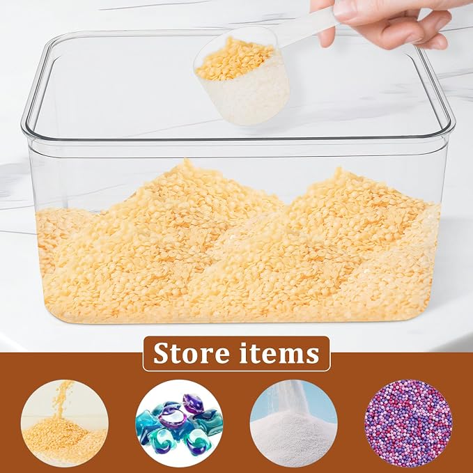 8 Pack Laundry Pods Container Set, Dryer Sheet Holder, Wide-Mouth Acrylic - Image 7
