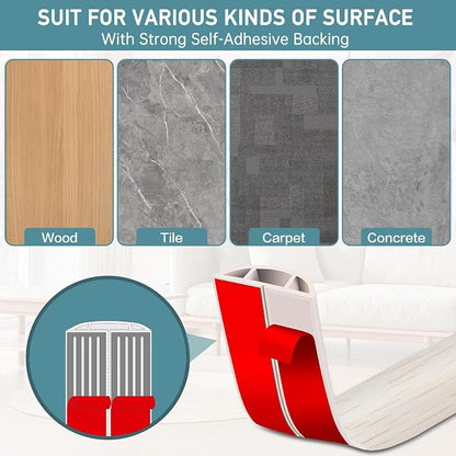 Floor Cord Cover Self Adhesive Cord Hider Floor Extension Cord Covers - Image 4