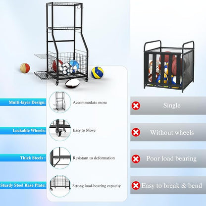 Sports Equipment Garage Organizer, Garage Ball Storage Rack - Image 7