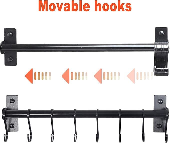 Dseap Kitchen Utensil Holder Hanger, Pot and Pan Rack Wall Mounted, Kitchen Rail - Image 8