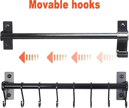 Dseap Kitchen Utensil Holder Hanger, Pot and Pan Rack Wall Mounted, Kitchen Rail - Image 8